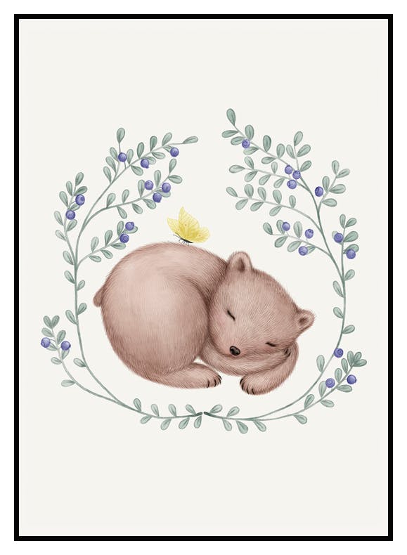 Sovande Björn Poster (30x40 cm) - Poster Store