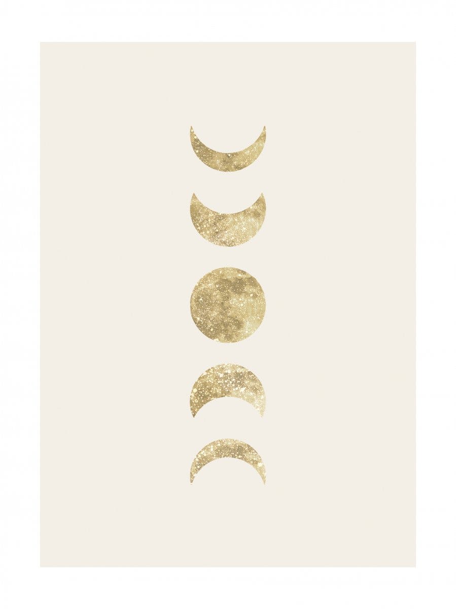Golden Moon Phases Poster 0
