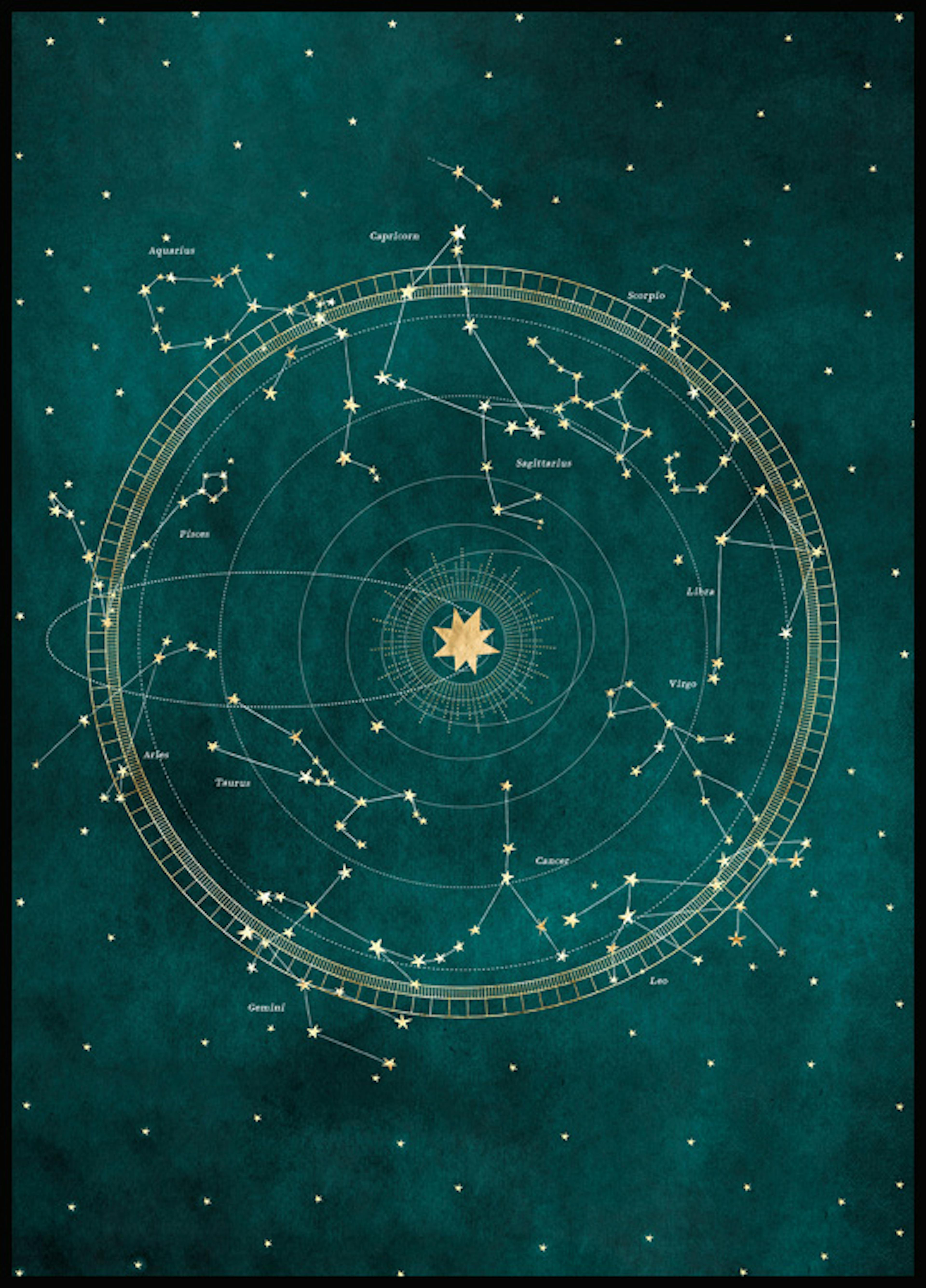 Zodiac Sign Map Poster 0