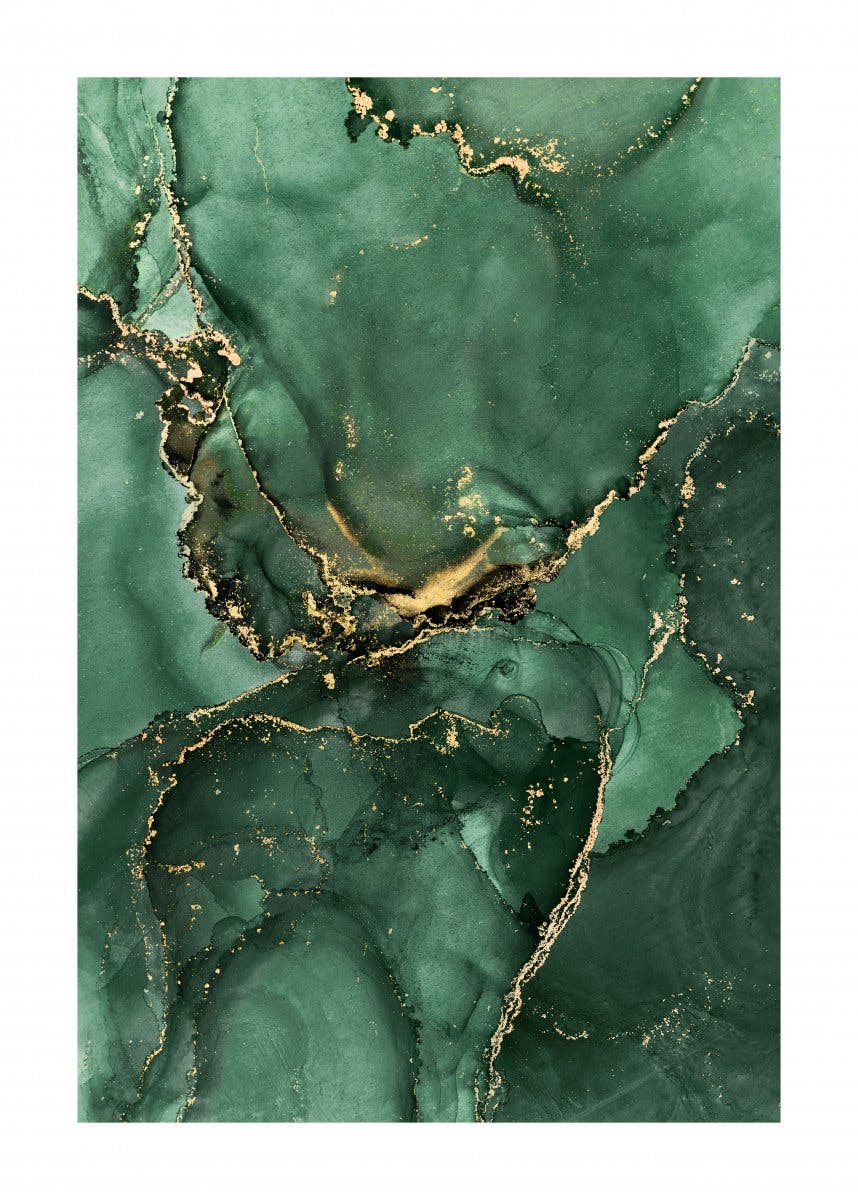 Grøn Marmor Nr2 Plakat 0