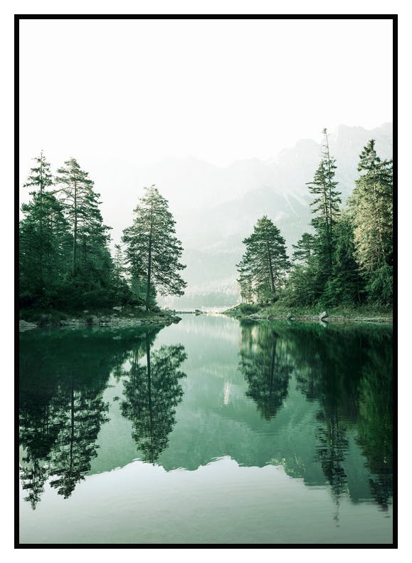 Dimmig Skog Reflektion Poster (21x30 cm) - Poster Store