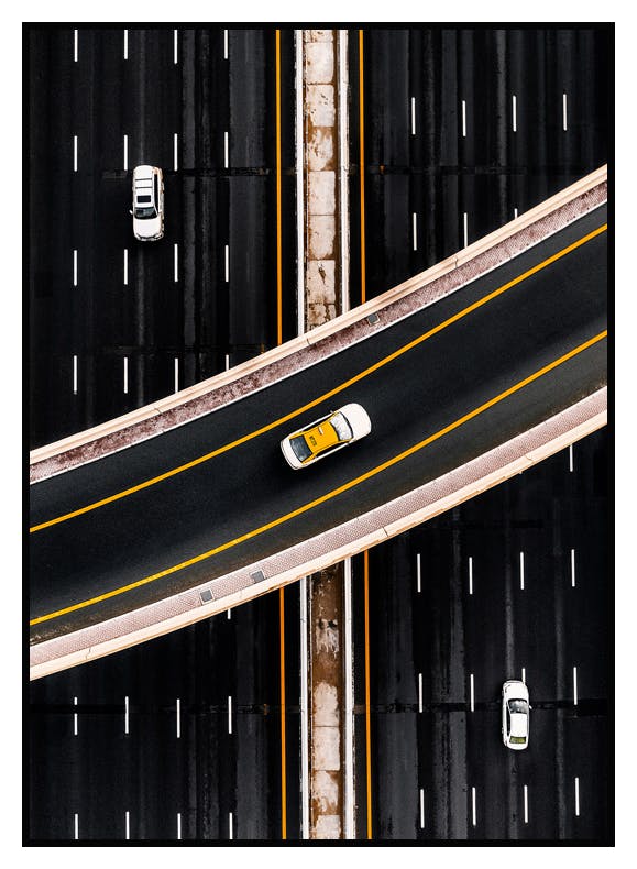 Snelweg Taxi Poster (50x70 cm) - Poster Store