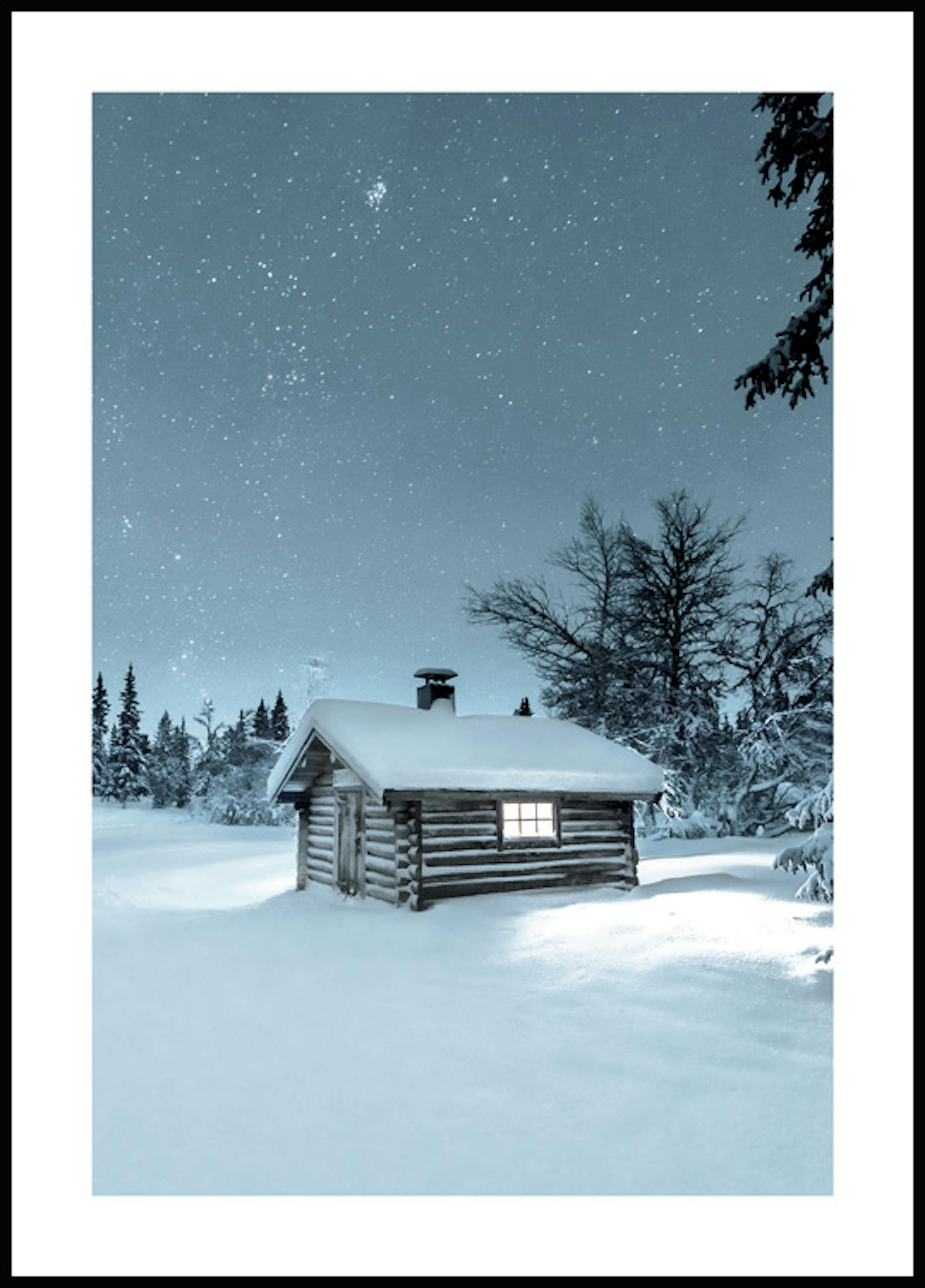 Winter Log House Poster 0