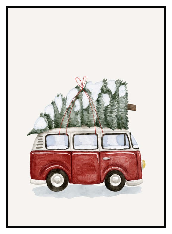 Plakat Zimowa Furgonetka (13x18 cm) - Poster Store