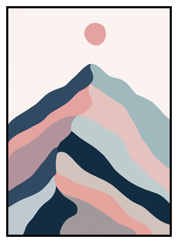 Grafiskt Berg Poster (50x70 cm) - Poster Store