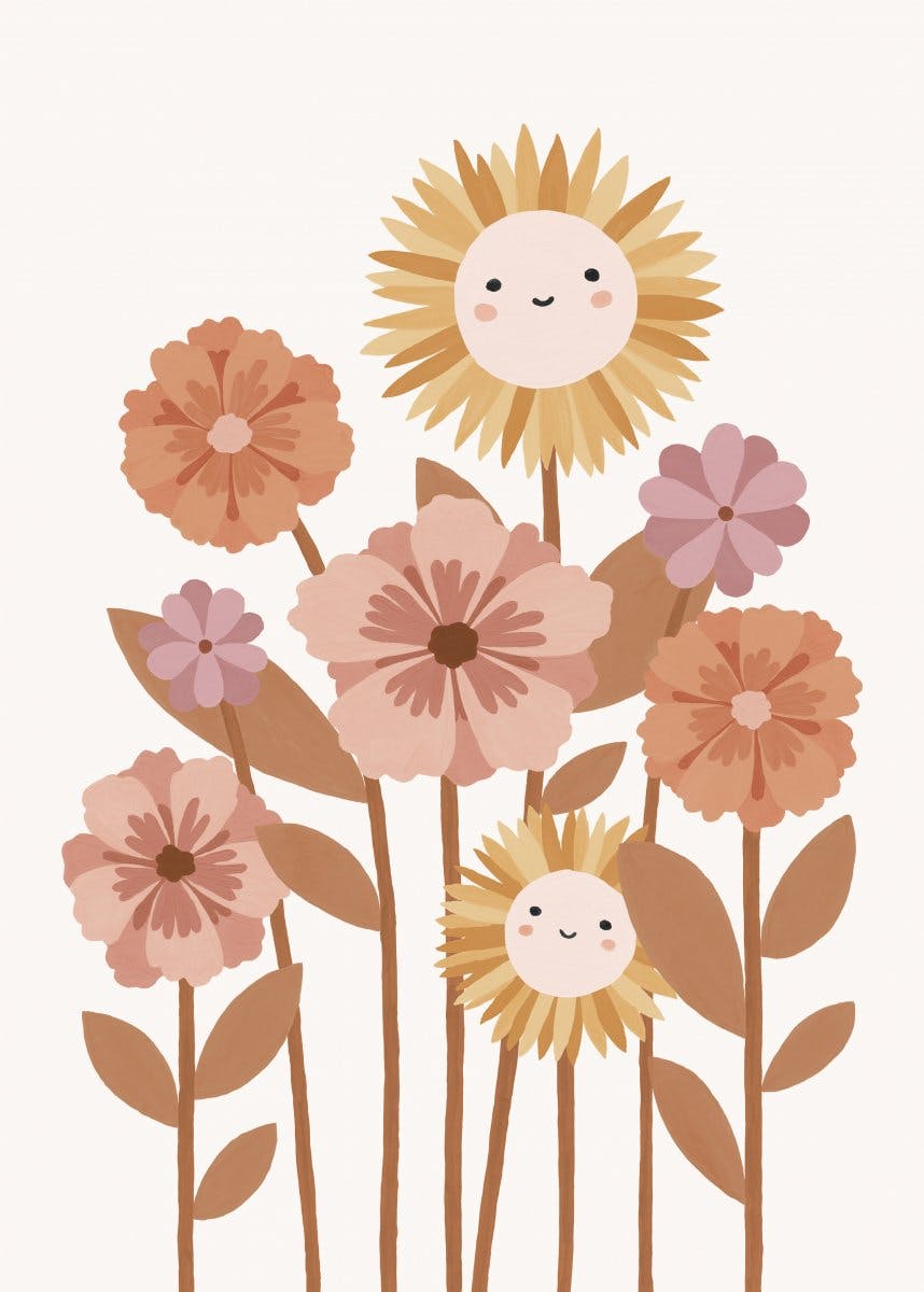 Glade Blomster Plakat 0