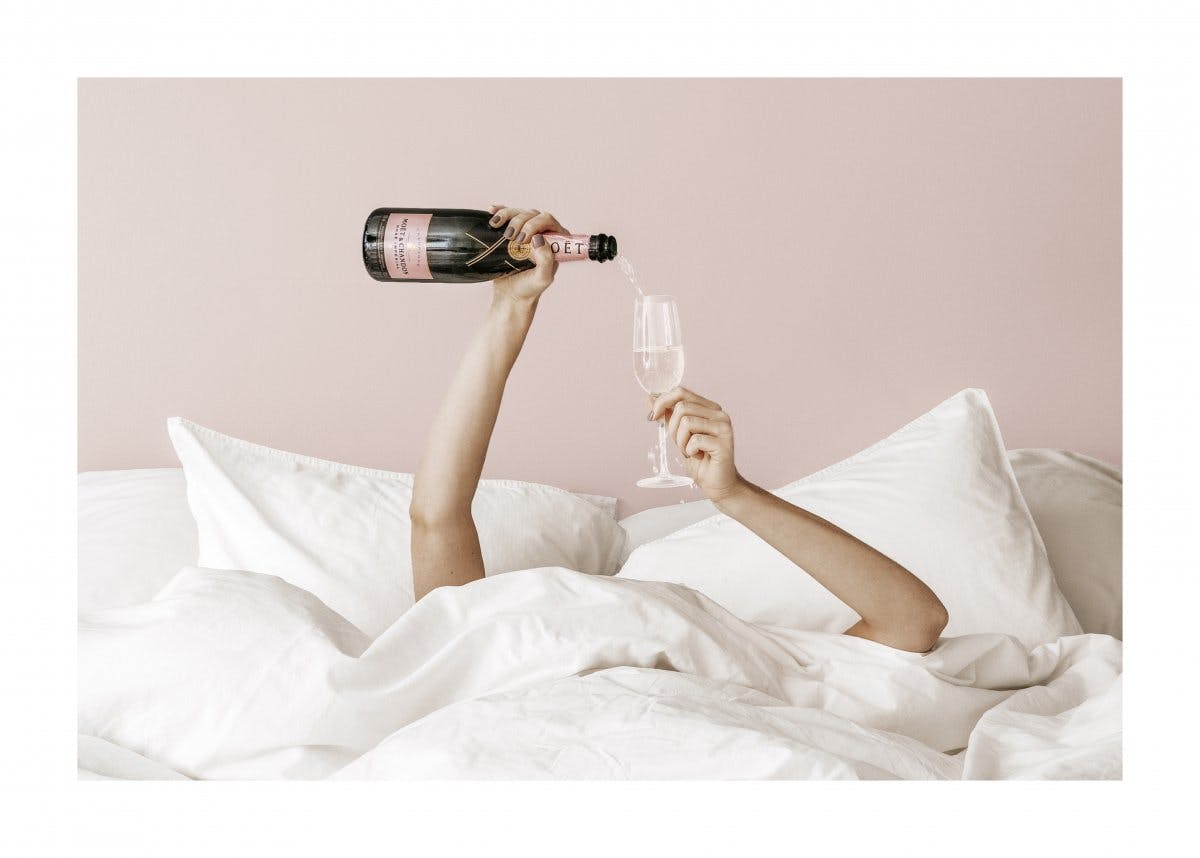 Champagner im Bett 0