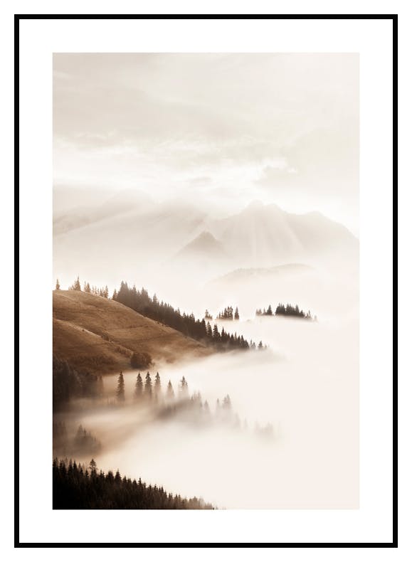Nebeliges Tal Poster (50x70 cm) - Poster Store