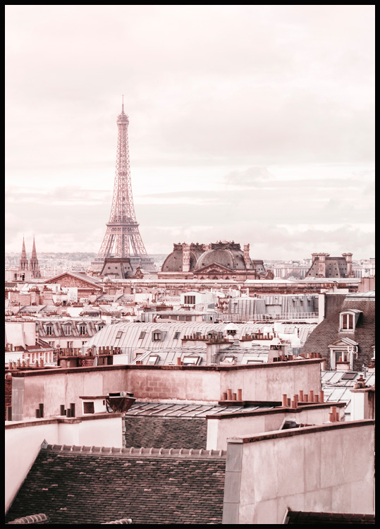 Pink Paris Poster - Eiffel photograph