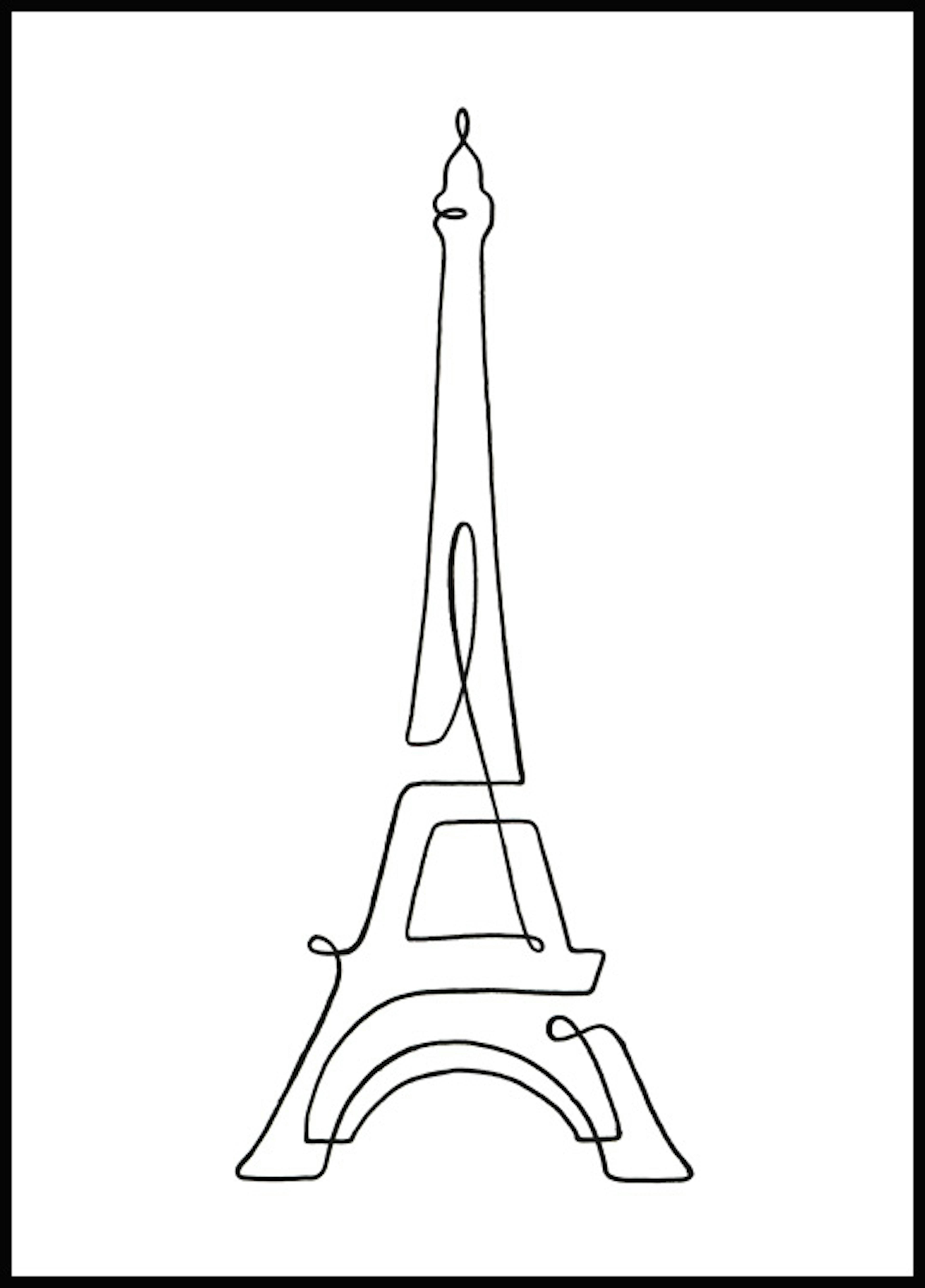 Eiffel Tower Line Art Poster 0
