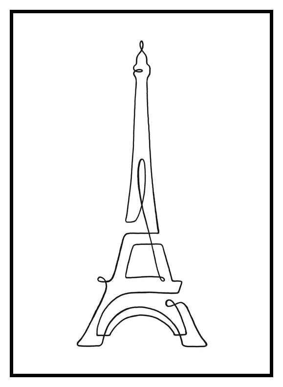 Eiffelturm Line Art Poster (50x70 cm) - Poster Store