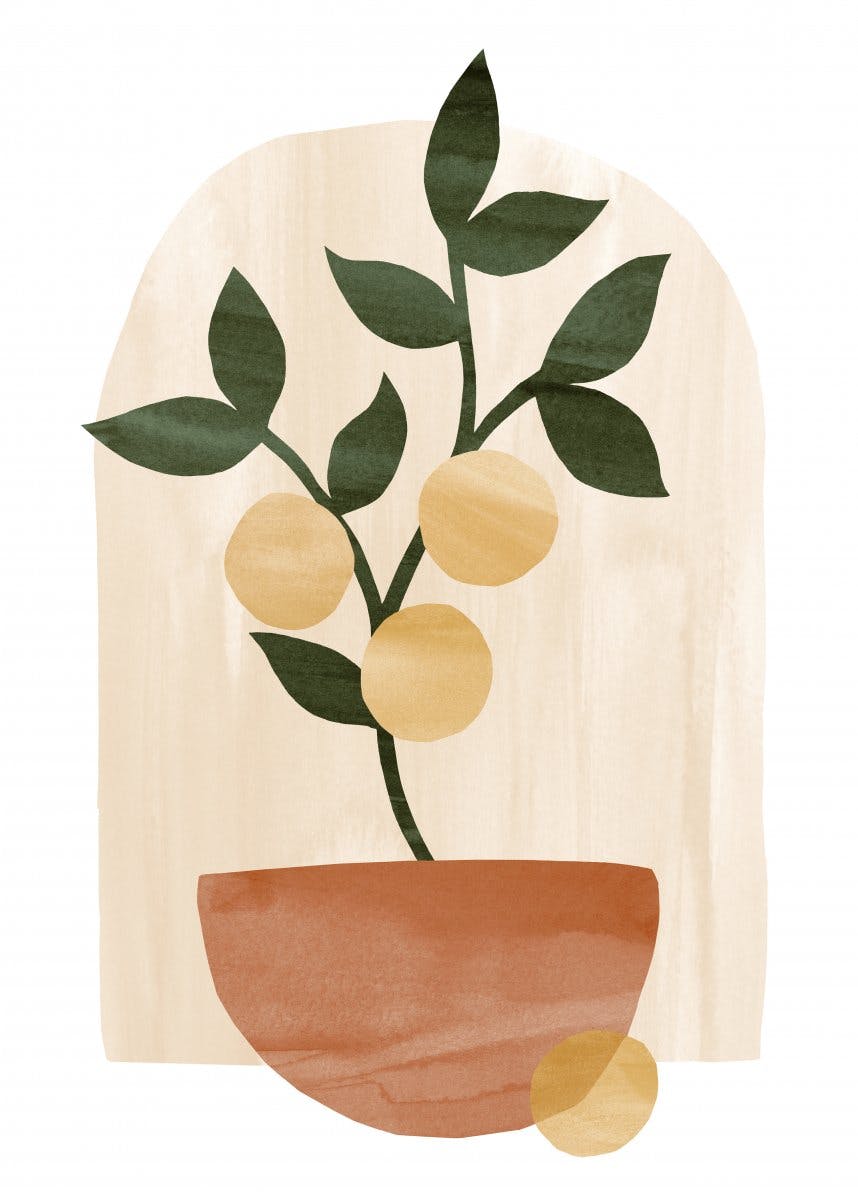 抽象的なレモンの木ポスター 0