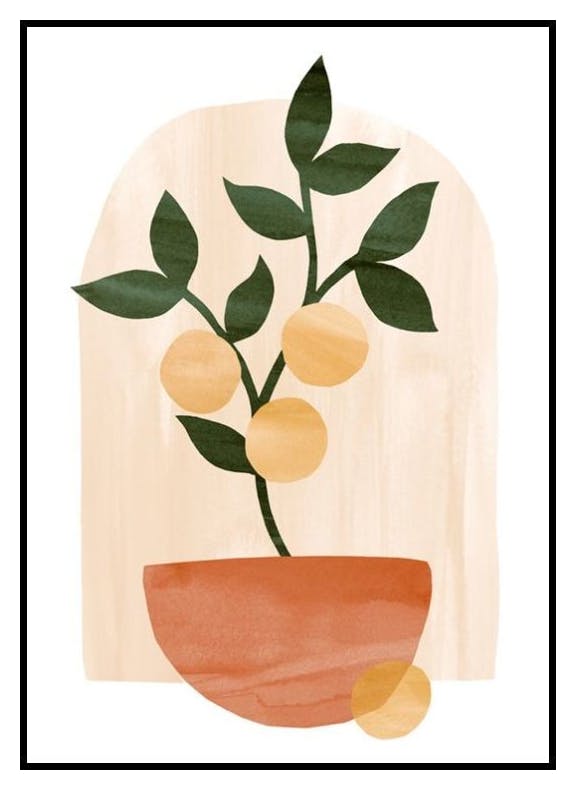 Citronnier Abstrait Poster (70x100 cm) - Poster Store