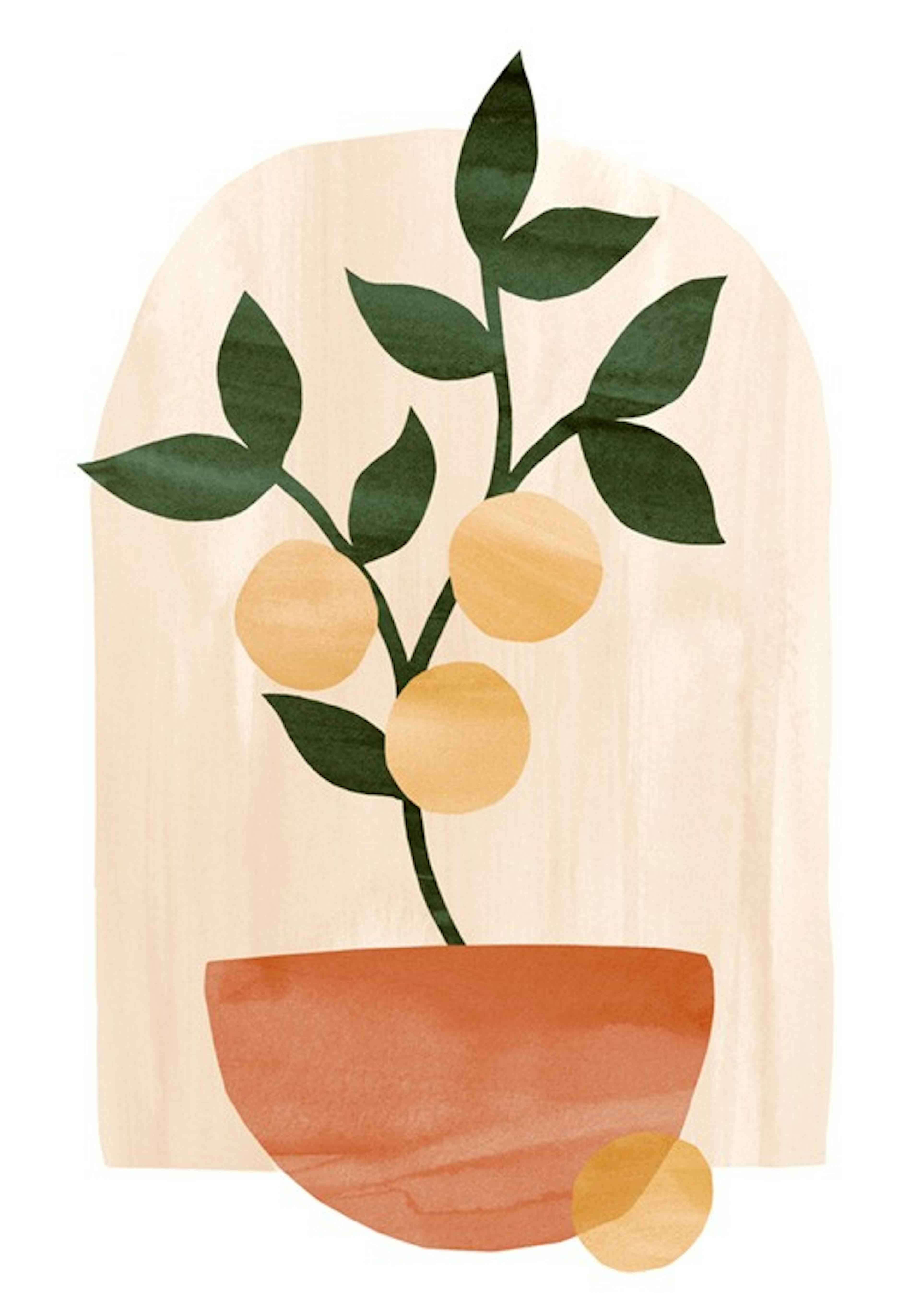 抽象的なレモンの木ポスター 0