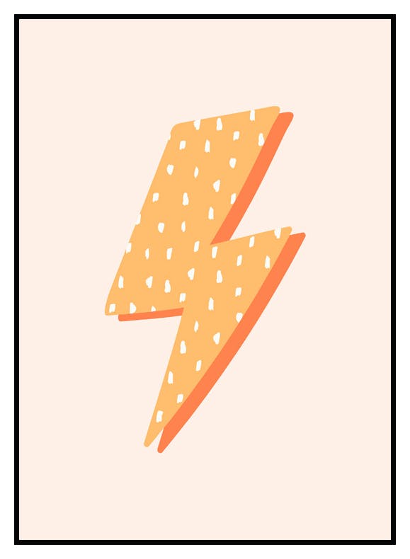 Gul Blixt Poster (21x30 cm) - Poster Store