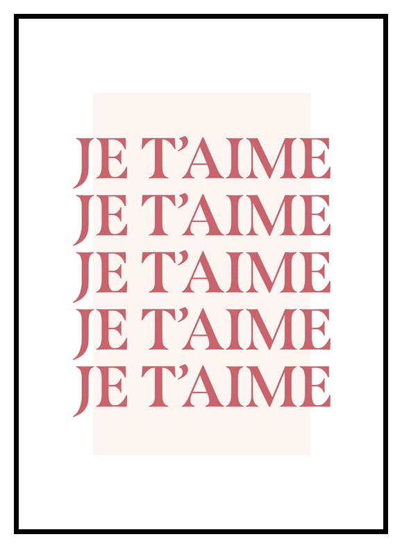Plakat Je t’aime (50x70 cm) - Poster Store