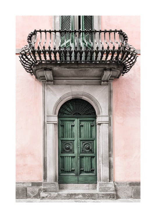 Plakat Zielone Drzwi Vintage 0