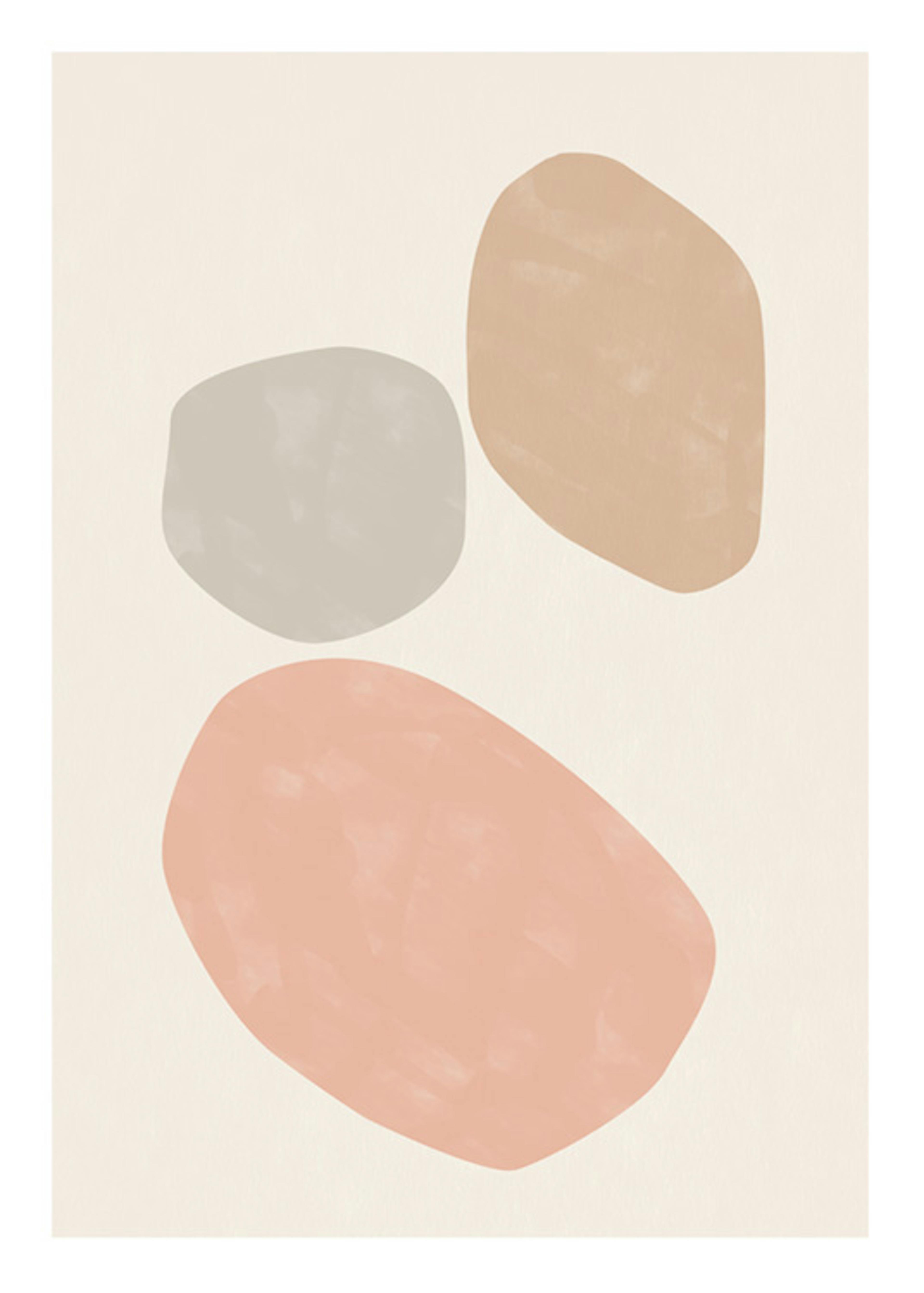 ピンクとベージュの抽象画No2ポスター 0