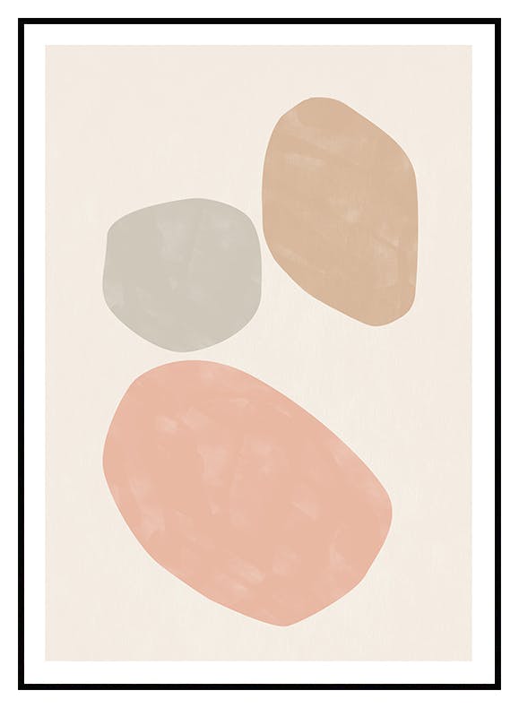 Poster astratto n. 2 rosa e beige (30x40 cm) - Poster Store