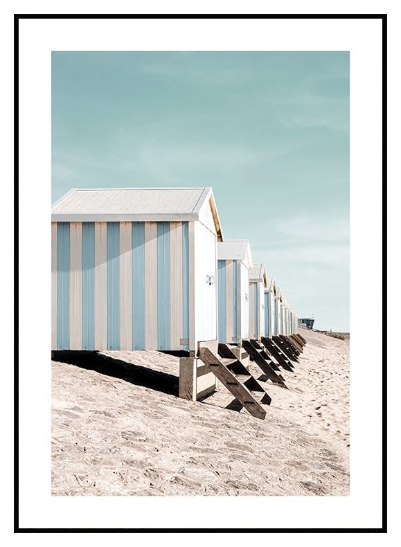 Blue Beach Huts Poster (30x40 cm) - Poster Store