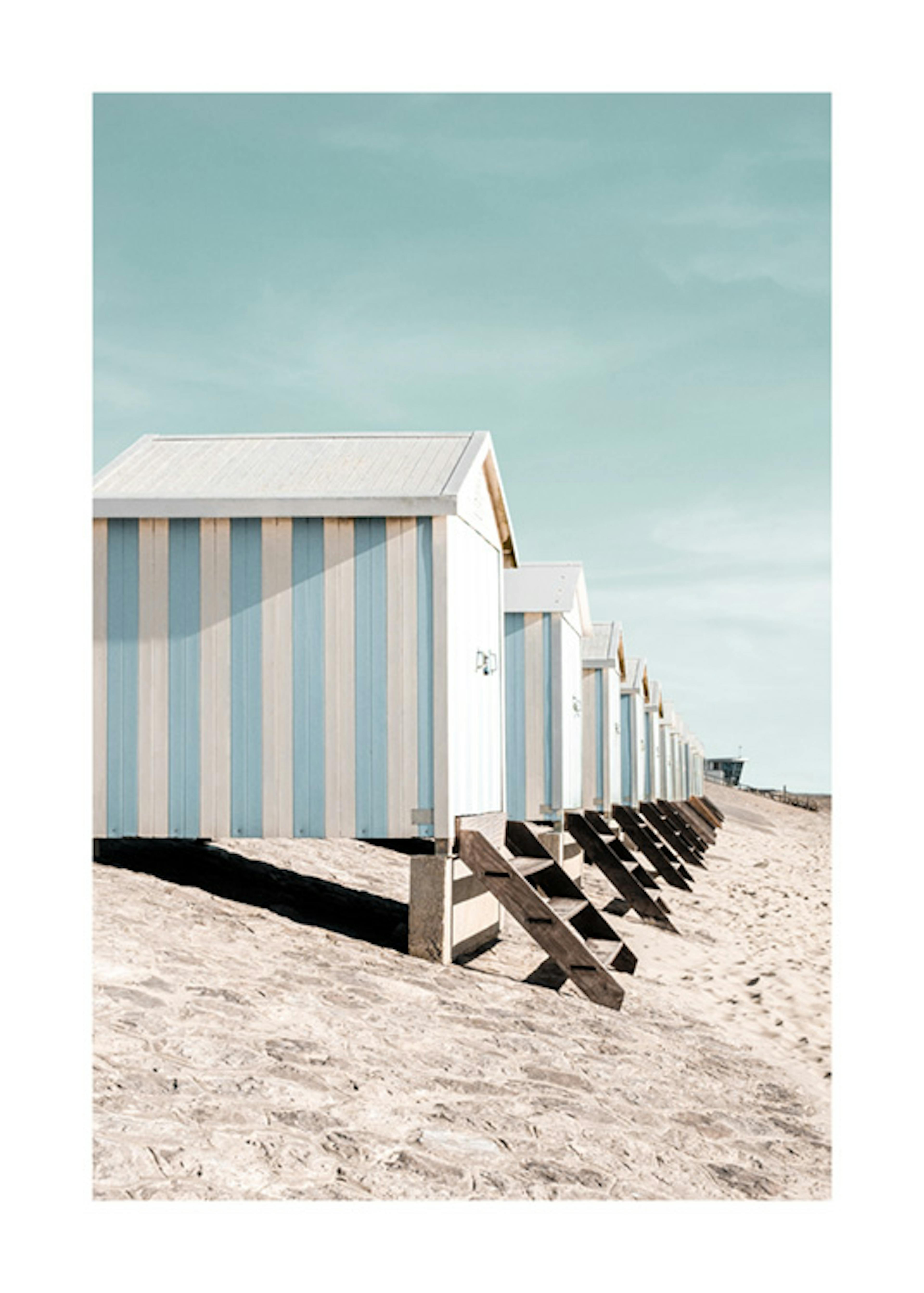 青い海辺の小屋ポスター 0