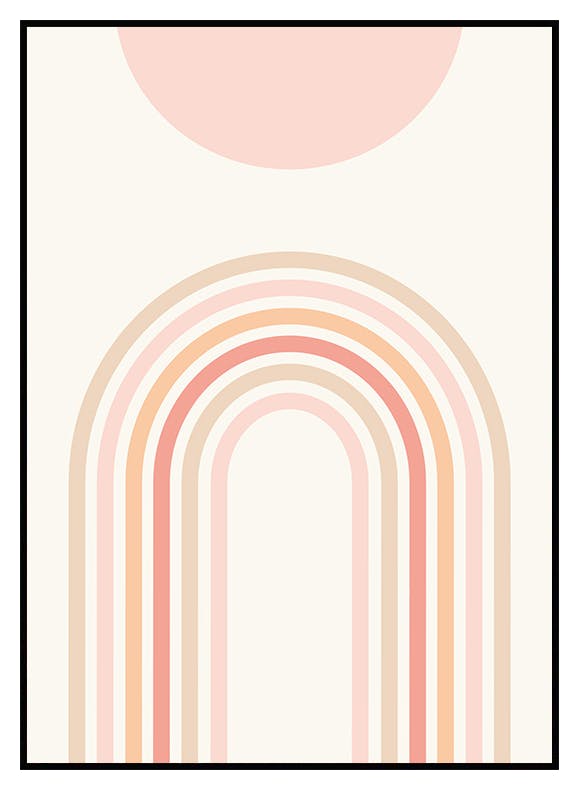 Rosa Bögen Poster (50x70 cm) - Poster Store