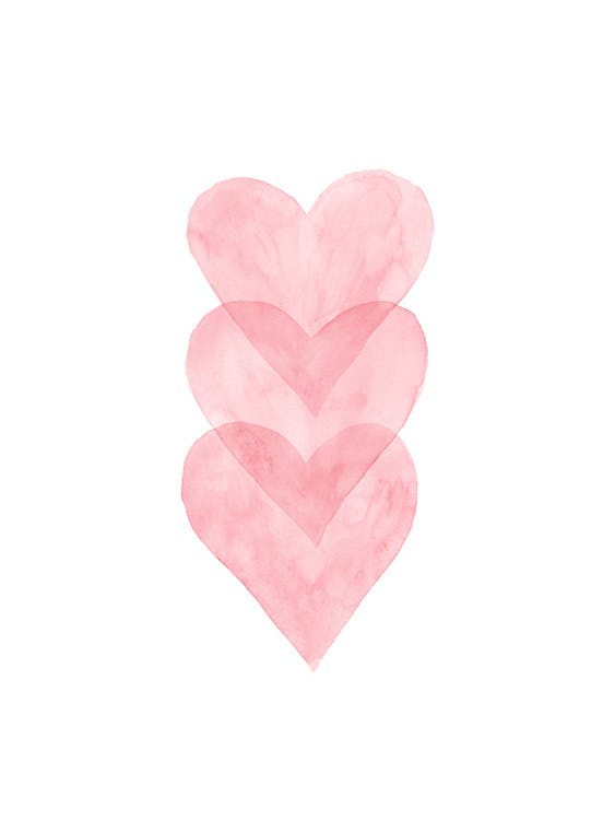 Akvarell Hjärtan Poster 0