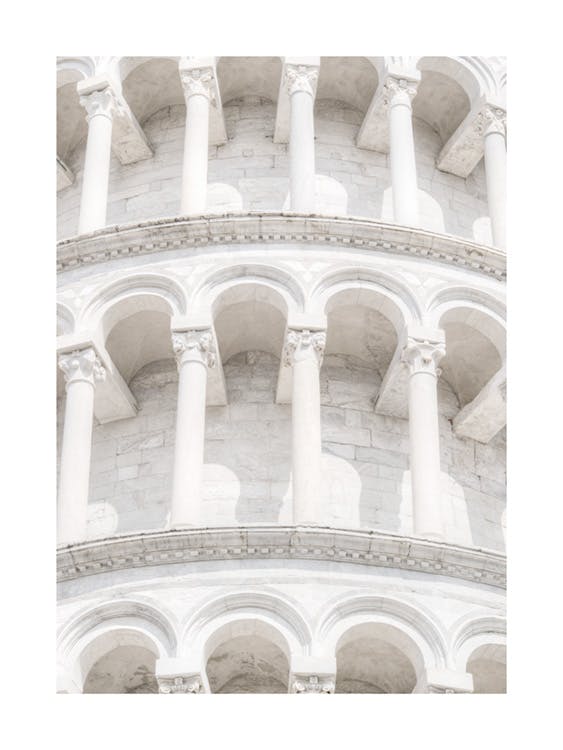 Lutande Tornet i Pisa Närbild Poster 0