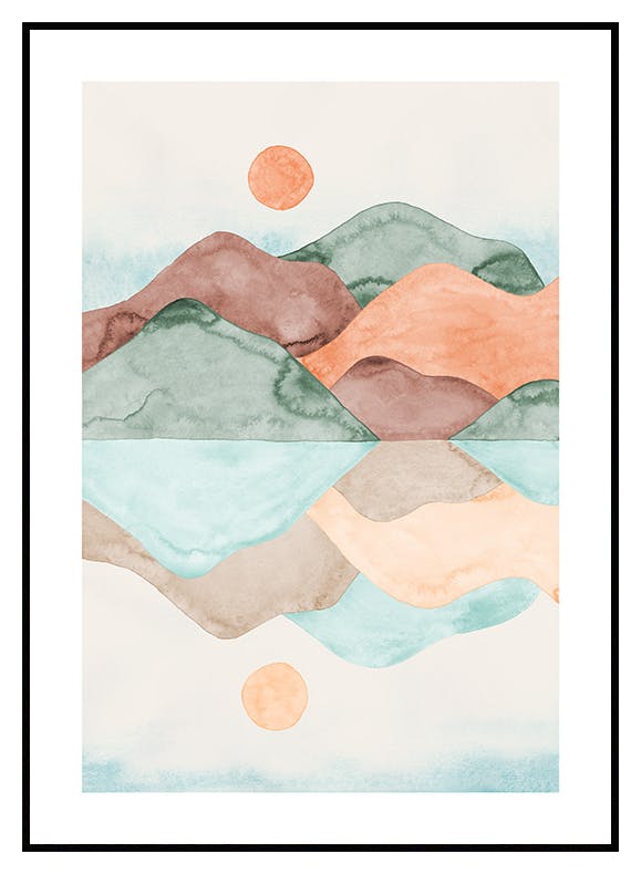 Akwarelowe Odbicie Plakat (30x40 cm) - Poster Store