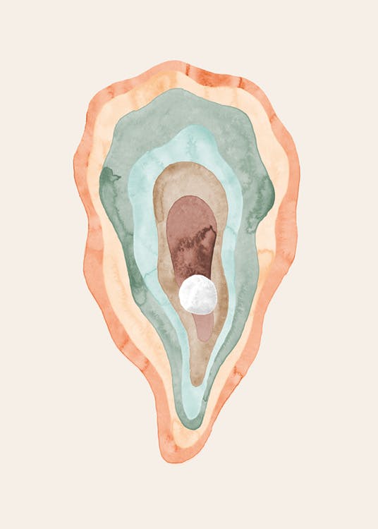 Watercolour Oyster Poster 0