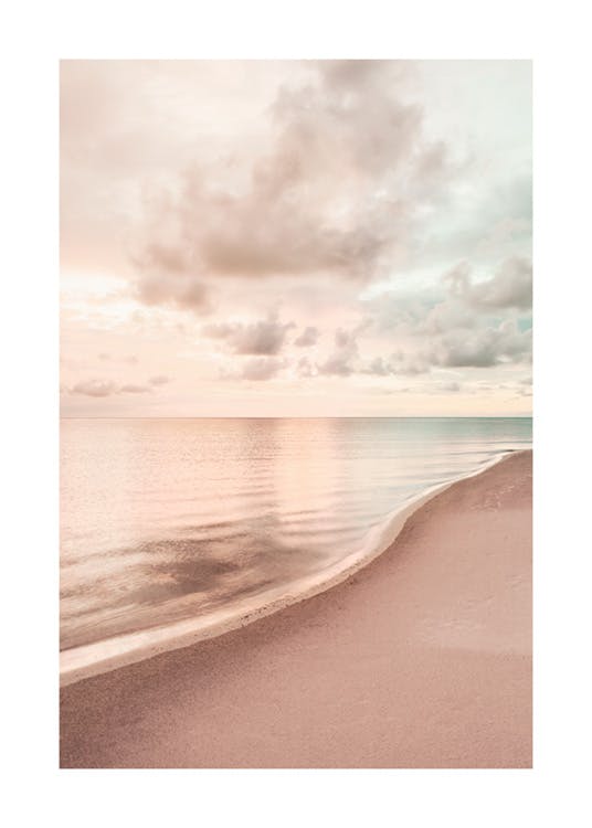 Poster cu apus calm pe plajă 0