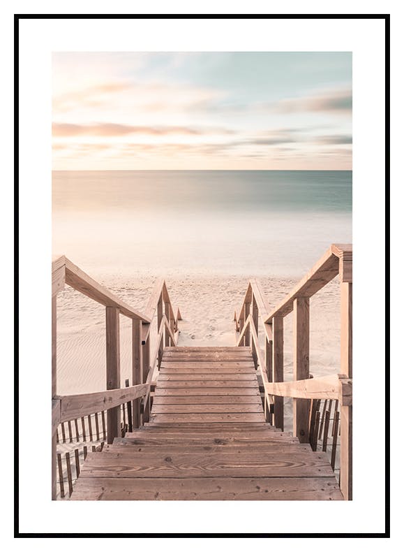 Zonsopgang Strandtrap Poster (30x40 cm) - Poster Store