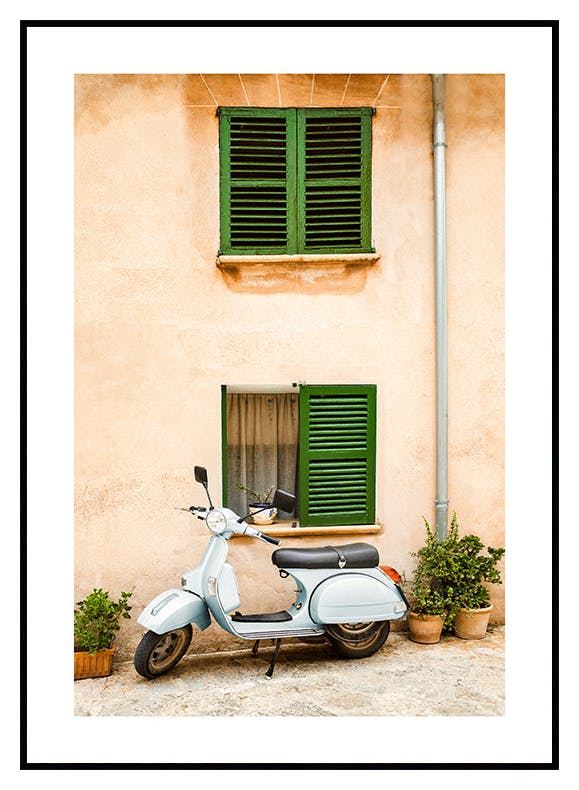 Blauwe Scooter Poster (30x40 cm) - Poster Store