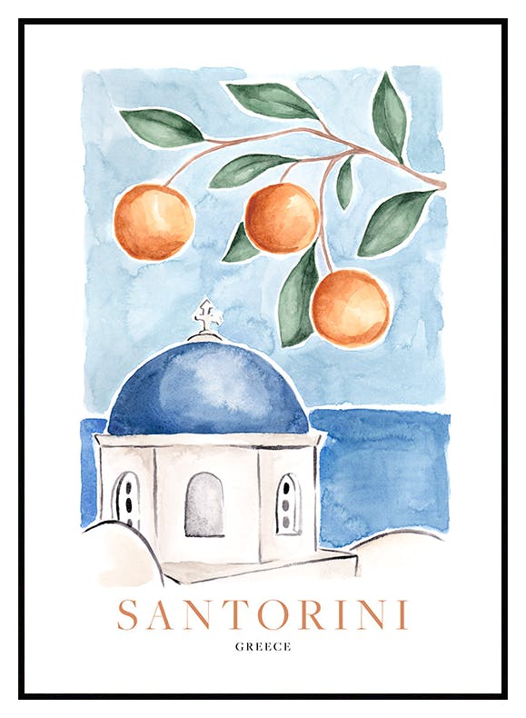 Santorini Oranges Plakat (30x40 cm) - Poster Store