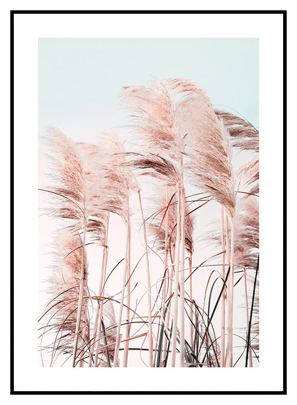 Różowe Trawy przy Plaży Plakat (21x30 cm) - Poster Store