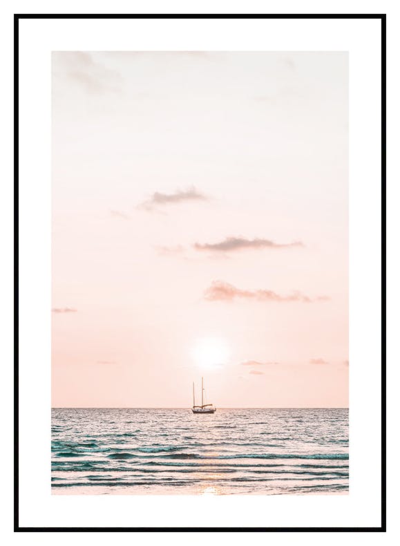 Soleil Couchant Calme Océan Poster (30x40 cm) - Poster Store