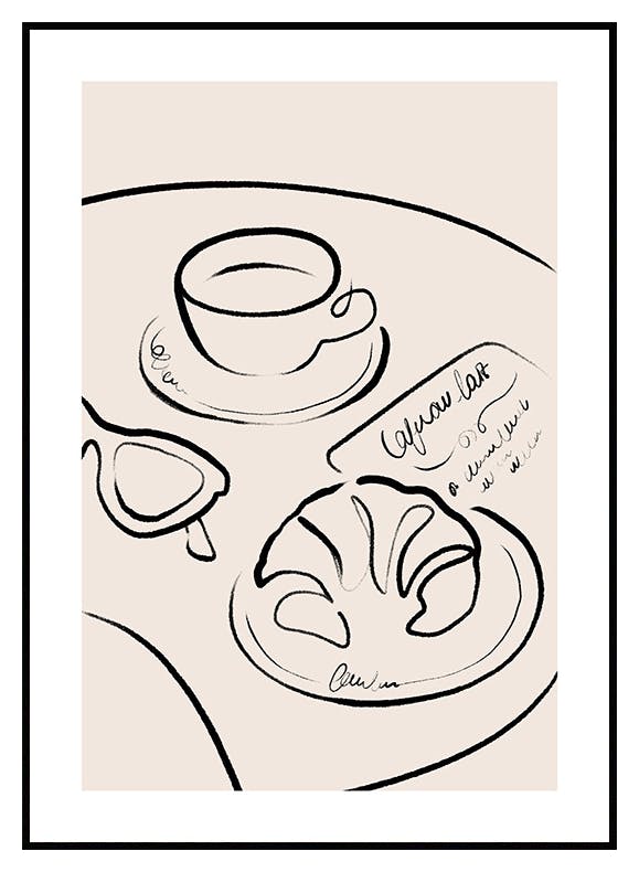 Petit-déjeuner Français Poster (50x70 cm) - Poster Store