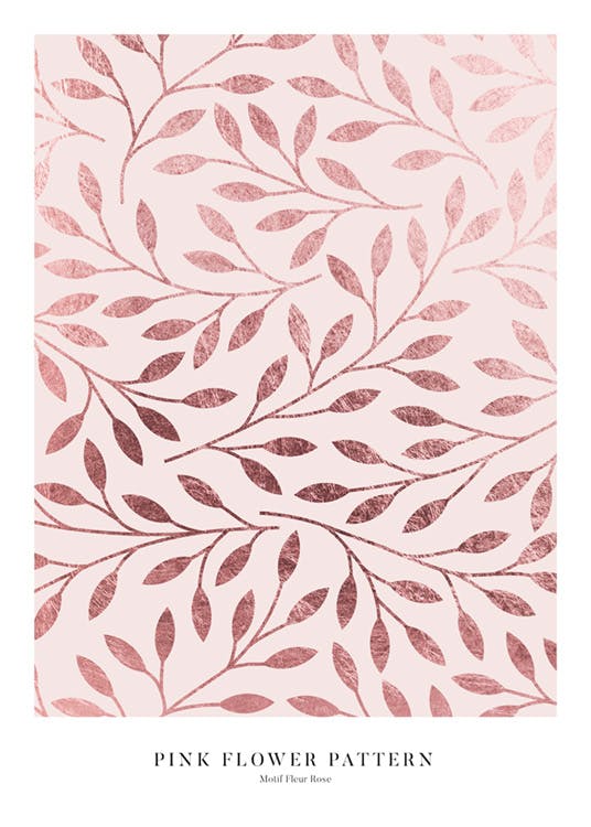 Pink Flower Pattern Poster 0
