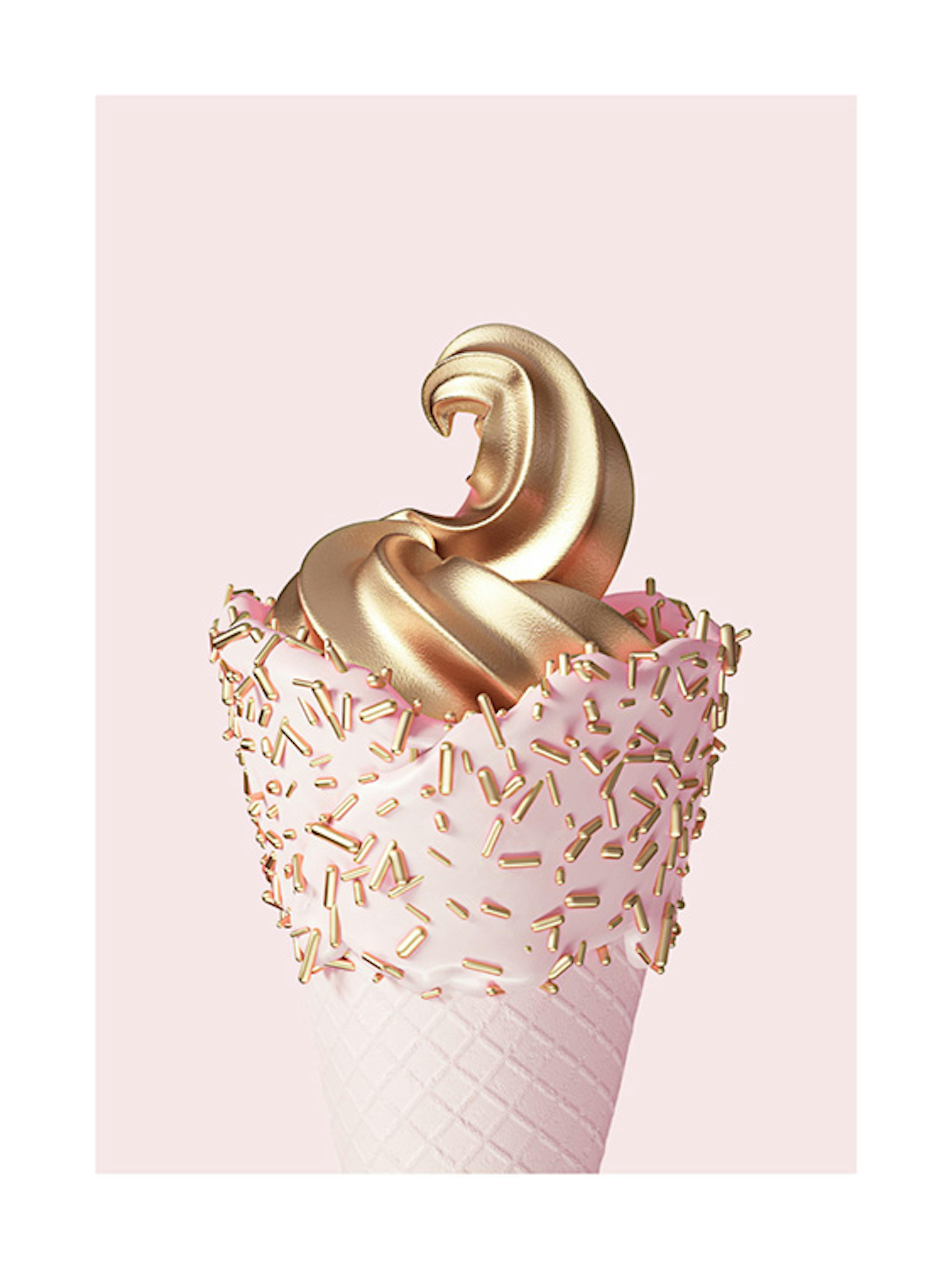 골드 핑크 아이스크림 포스터 0