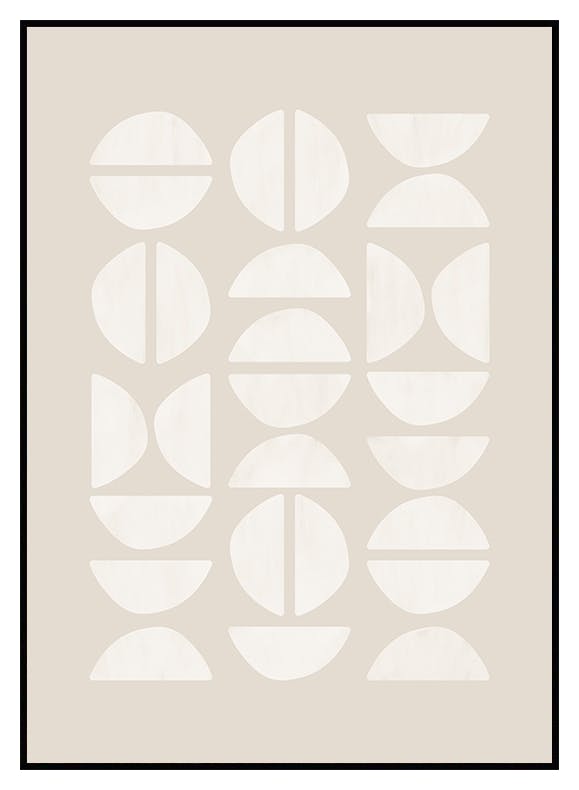 Grafisches Muster in Beige Poster (30x40 cm) - Poster Store