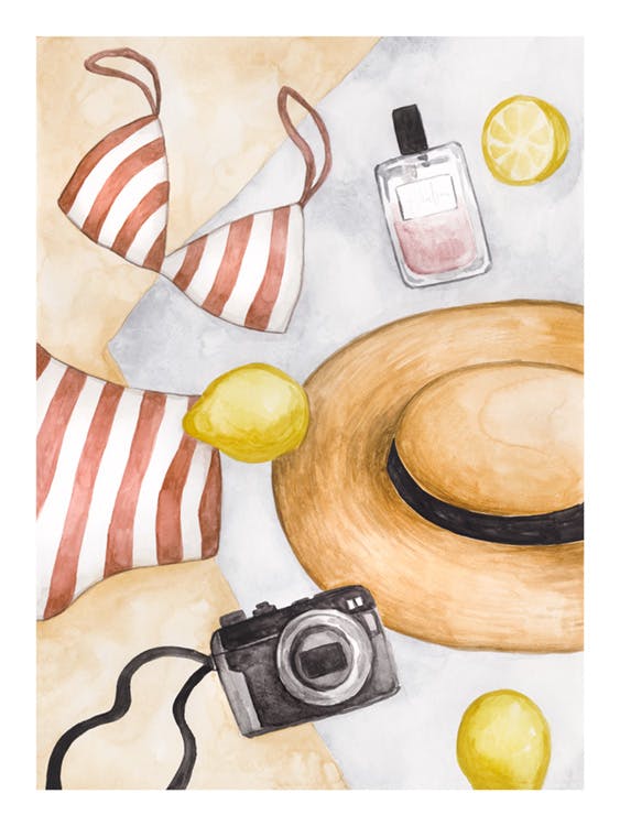 Watercolor Beach Style No1 Poster 0