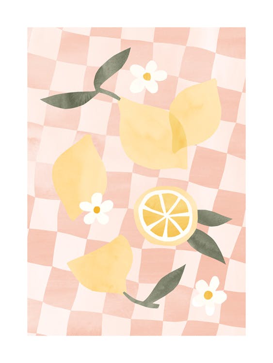 추상 레몬 피크닉 포스터 0