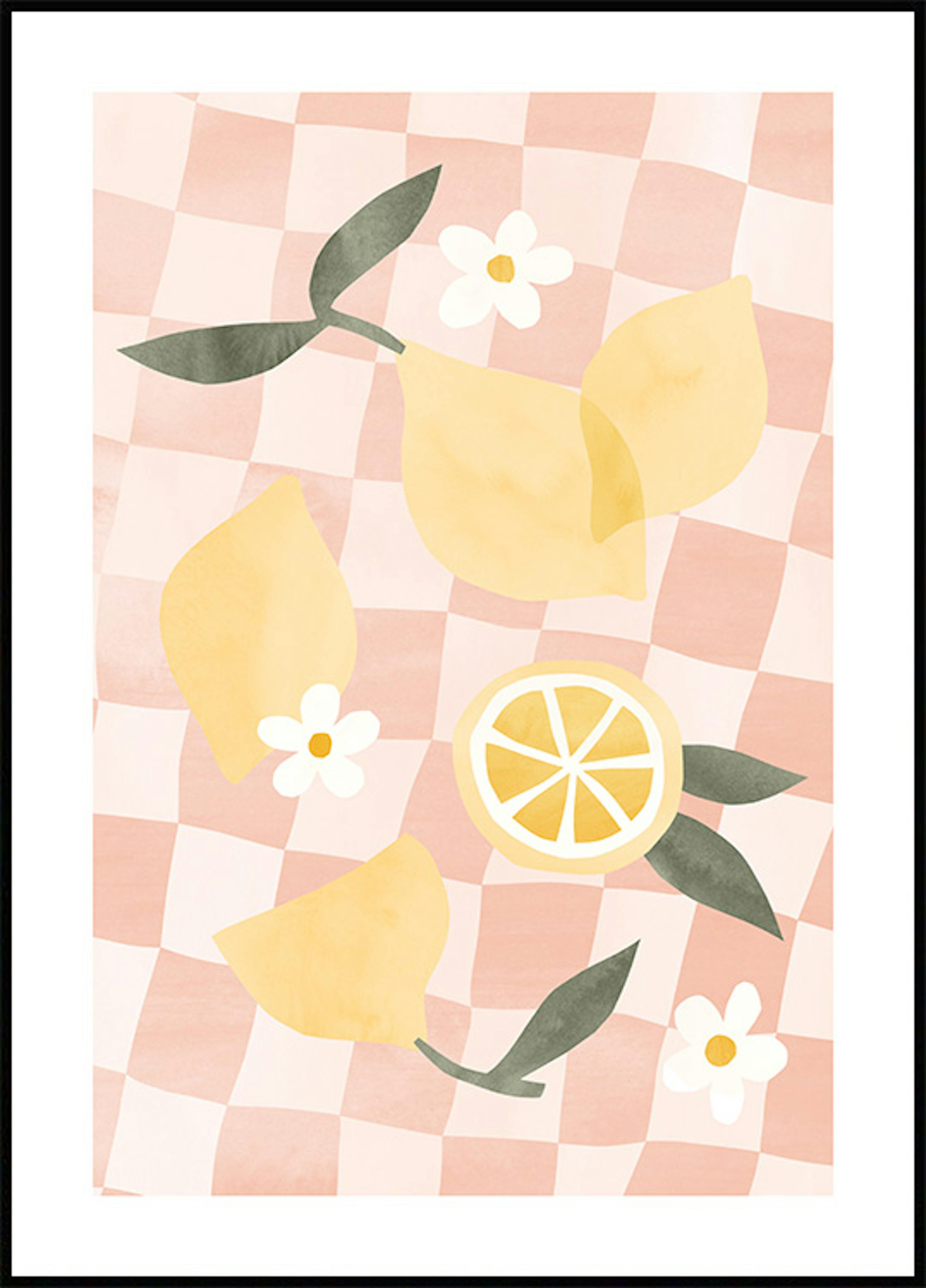抽象的なレモンのピクニックポスター 0