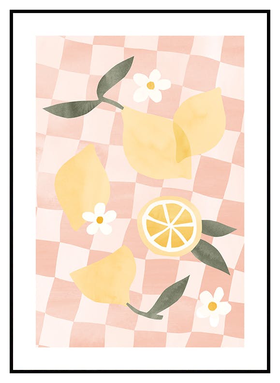 Abstrakt Citron Picknick Poster (21x30 cm) - Poster Store