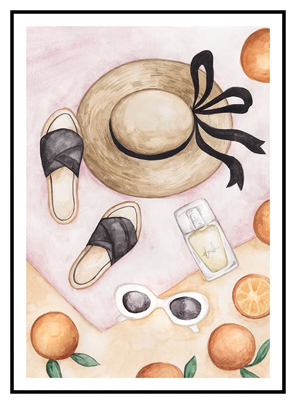 Aquarel Strand Stijl No2 Poster (50x70 cm) - Poster Store
