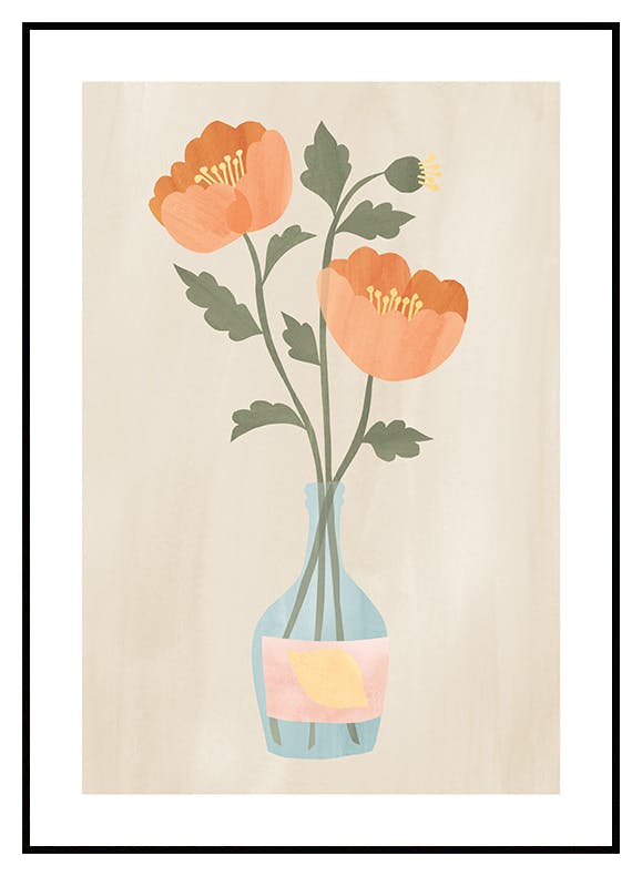 Abstract Klaproos Boeket Poster (30x40 cm) - Poster Store