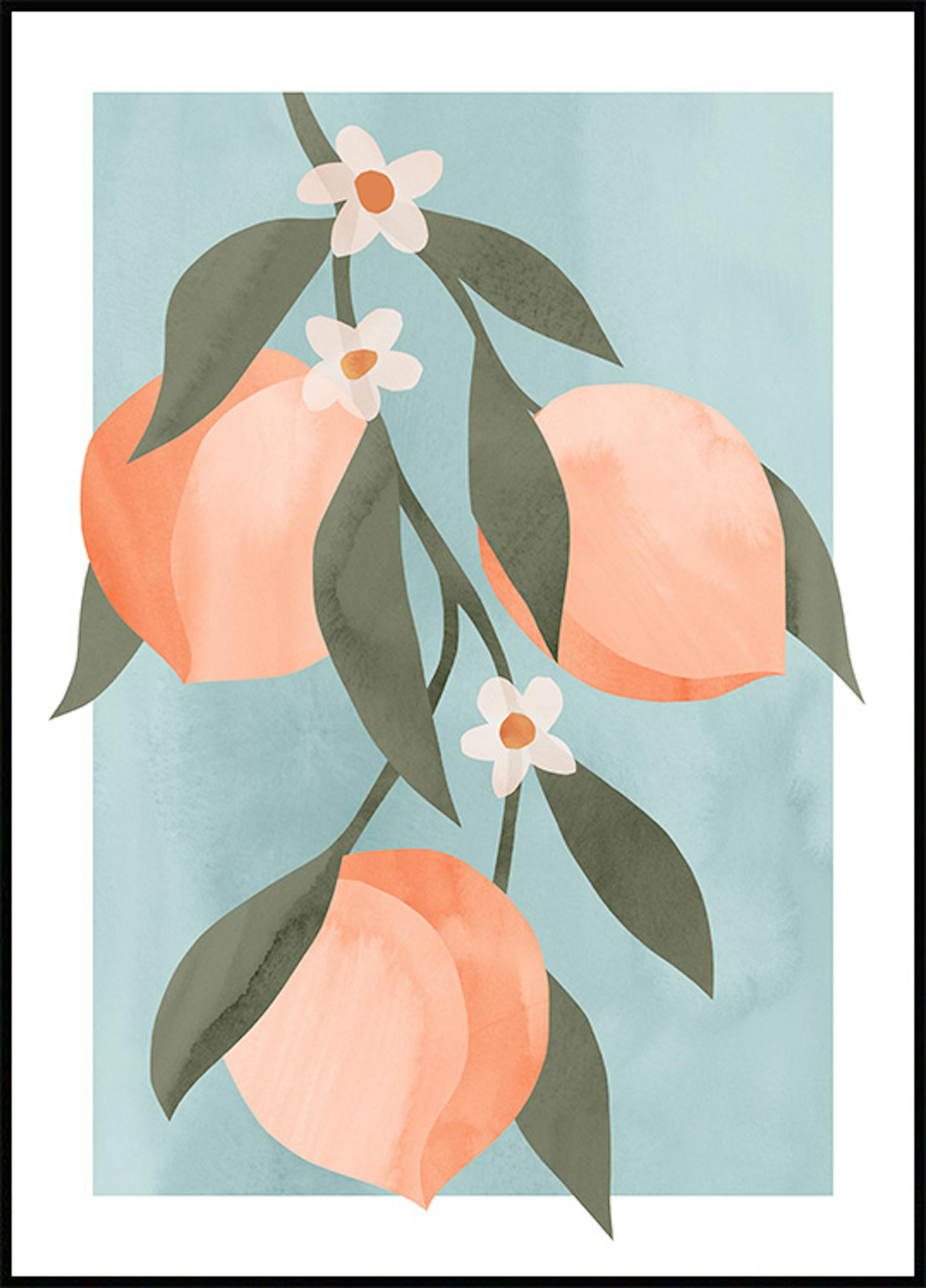 Abstract Peach Branch Poster 0