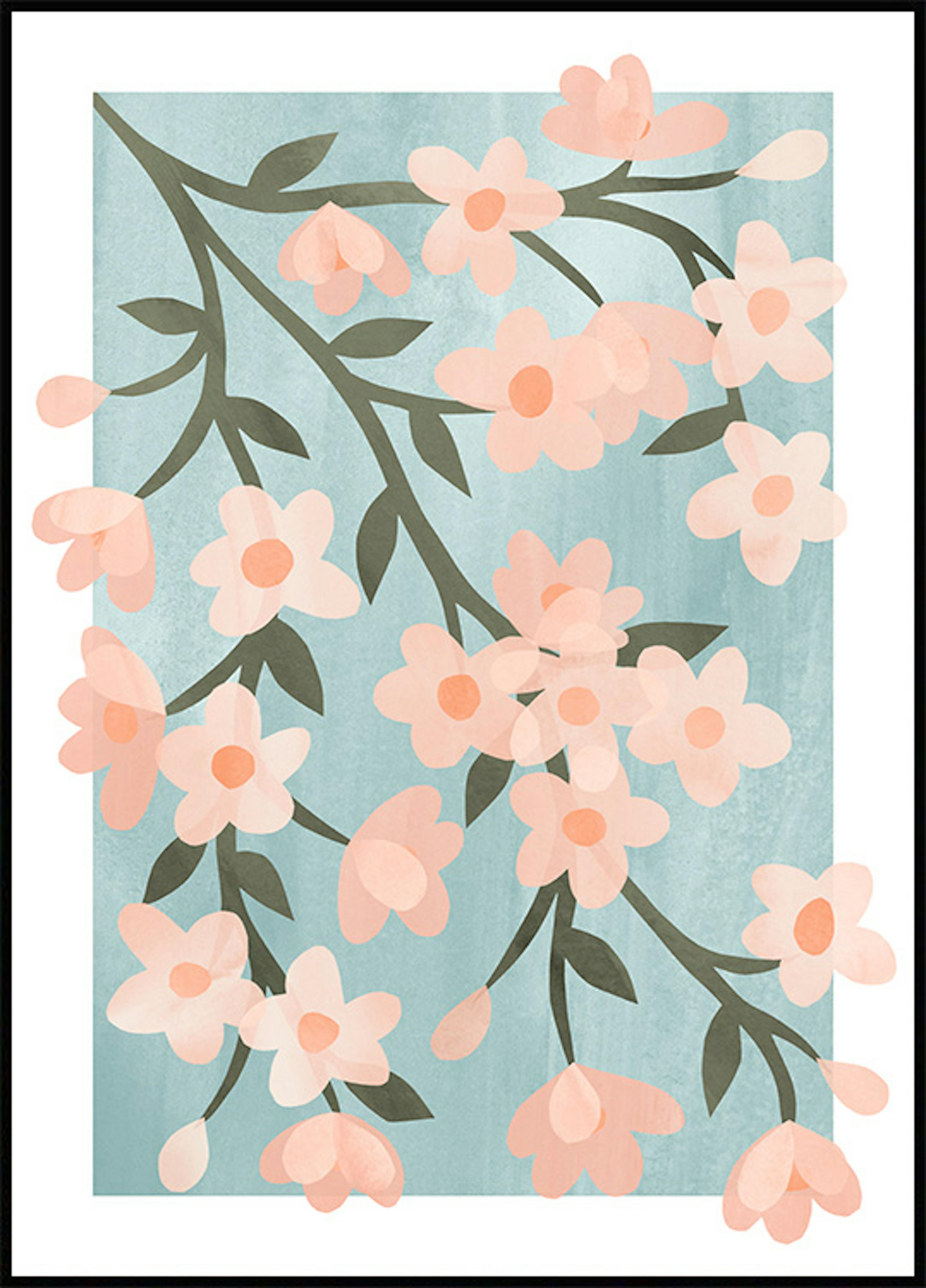 抽象的な桜のポスター 0