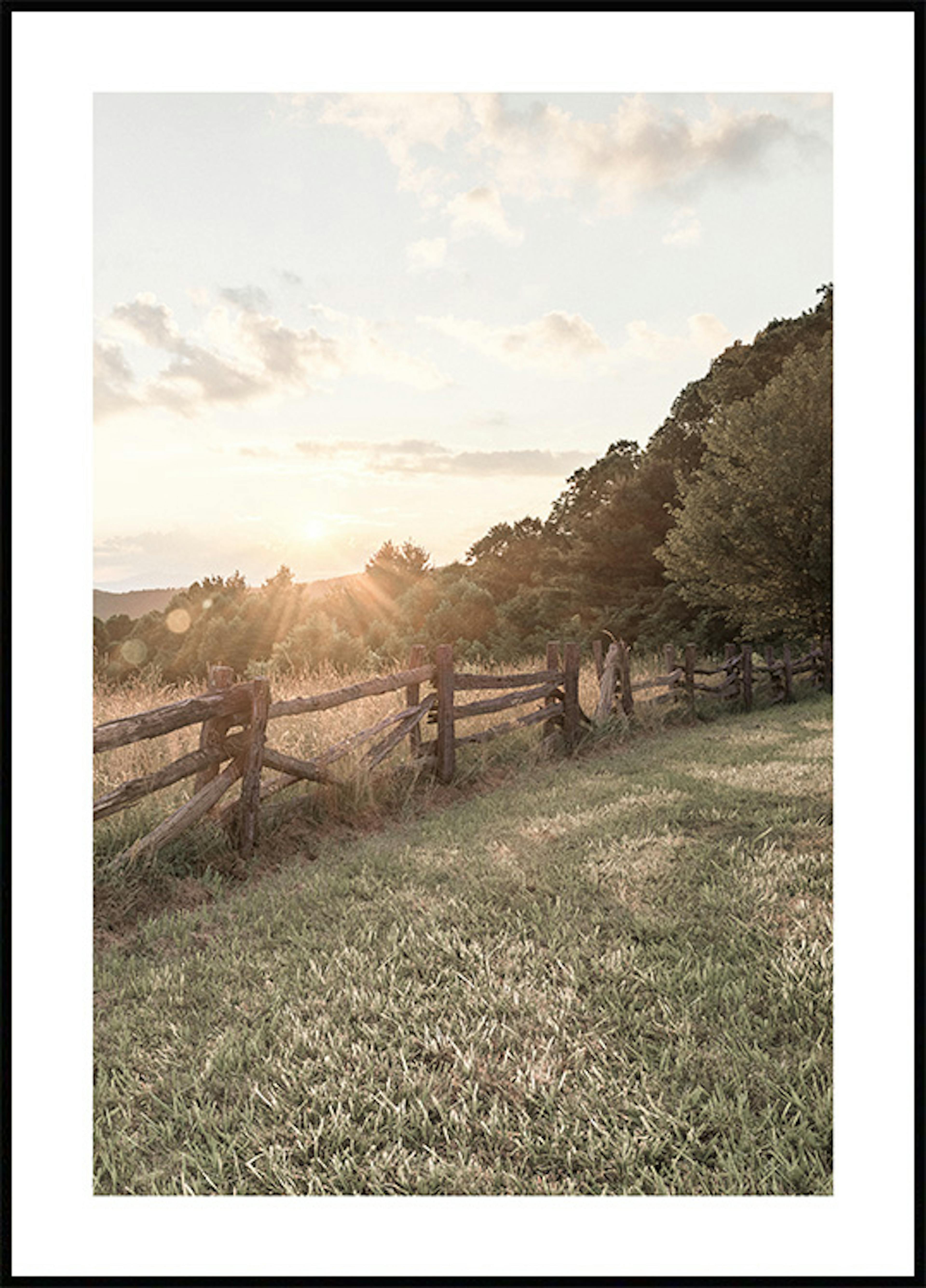 Sunset over the Fence Poster 0