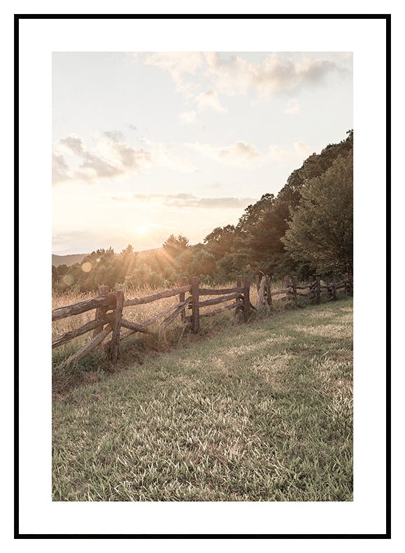 Sunset over the Fence Poster (30x40 cm) - Poster Store